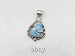 Native American Navajo Handmade Sterling Silver and Turquoise Pendant