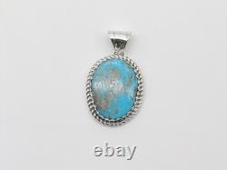 Native American Navajo Handmade Sterling Silver and Turquoise Pendant