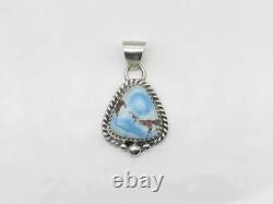 Native American Navajo Handmade Sterling Silver and Turquoise Pendant
