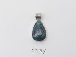 Native American Navajo Handmade Sterling Silver and Turquoise Pendant