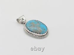 Native American Navajo Handmade Sterling Silver and Turquoise Pendant Native American Navajo Handmade Sterling Silver and Turquoise Pendant