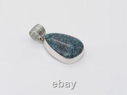 Native American Navajo Handmade Sterling Silver and Turquoise Pendant