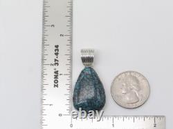 Native American Navajo Handmade Sterling Silver and Turquoise Pendant