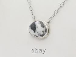Native American Navajo Handmade Sterling Silver and White Buffalo Necklace