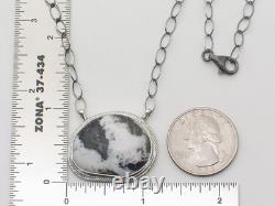 Native American Navajo Handmade Sterling Silver and White Buffalo Necklace