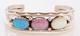Native American Navajo Handmade Sterling Silver With Lab Opal Bracelet