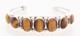 Native American Navajo Handmade Sterling Silver With Tiger's Eye Bracelet