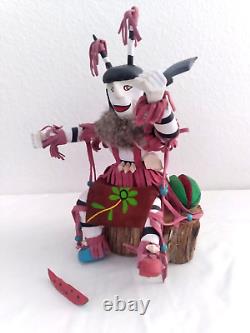 Native American Navajo Handmade Water Melon Clown Kachina 11.8 Fran Yazzie