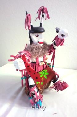 Native American Navajo Handmade Water Melon Clown Kachina 11.8 Fran Yazzie