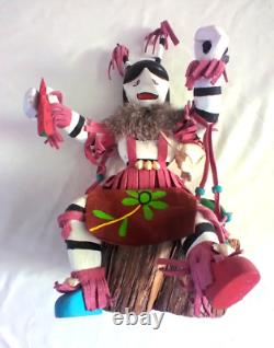 Native American Navajo Handmade Water Melon Clown Kachina 11.8 Fran Yazzie