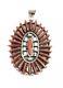 Native American Navajo Handmade Zuni Handmade Natural Coral Pendant