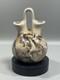 Native American Navajo Horse Hair Etched Lizard Wedding Pottery Vase Signed 8