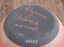 Native American Navajo Indian Hand Etched & Hand Painted Pottery Valencia