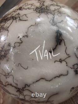 Native American Navajo Indian Horse Hair Pottery by T Vail