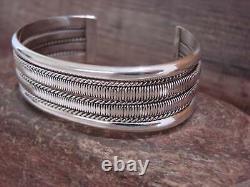 Native American Navajo Indian Twisted Sterling Silver Bracelet by Tahe