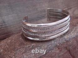 Native American Navajo Indian Twisted Sterling Silver Bracelet by Tahe