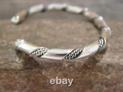 Native American Navajo Indian Twisted Sterling Silver Bracelet by Tahe