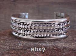 Native American Navajo Indian Twisted Sterling Silver Bracelet by Tahe