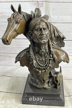 Native American Navajo Indian W Horse Statue Sculpture Figurine Bronze Gift