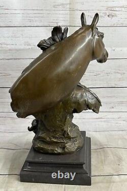 Native American Navajo Indian W Horse Statue Sculpture Figurine Bronze Gift