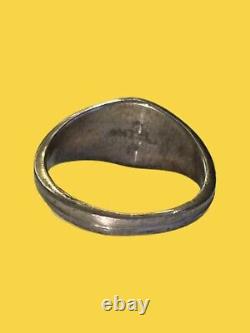 Native American Navajo Inlay Sterling Silver Zuni Ring South Western Unisex