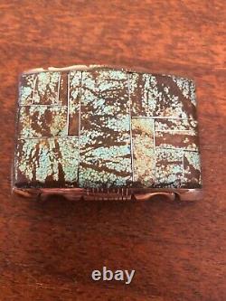 Native American Navajo Inlay Turquoise Belt Buckle Wow Zuni Stunning #H