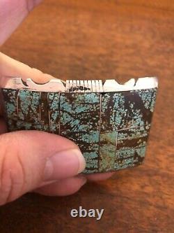 Native American Navajo Inlay Turquoise Belt Buckle Wow Zuni Stunning #H