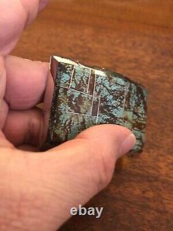 Native American Navajo Inlay Turquoise Belt Buckle Wow Zuni Stunning #H