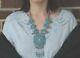 Native American Navajo J. M. Begay Turquoise & Silver Squash Blossom Necklace