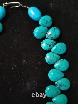 Native American Navajo Kingman Turquoise point Beaded 17 Necklace