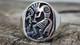 Native American Navajo Kokopelli Overlay Sterling Silver Mens Ring Size 11.5