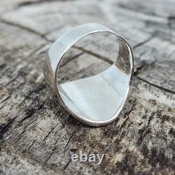 Native American Navajo Kokopelli Overlay Sterling Silver Mens Ring Size 11.5
