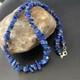 Native American Navajo Lapis Nuggets Necklace Sterling Silver 20 14412