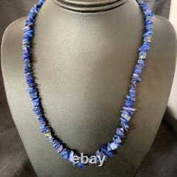 Native American Navajo Lapis Nuggets Necklace Sterling Silver 20 14412