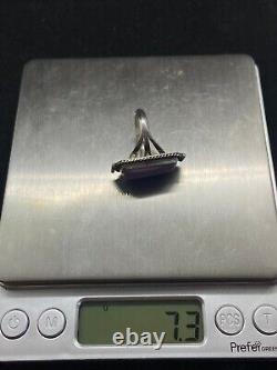 Native American Navajo Lavender Lepidolite Sterling Silver Ring Size 7.75