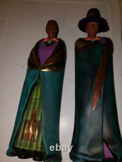Native American Navajo Man Woman Southwest Couple Handpainted Sittre Mold Pair