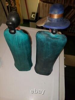 Native American Navajo Man Woman Southwest Couple Handpainted Sittre Mold Pair