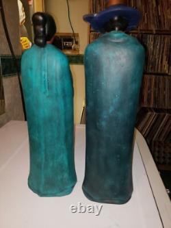 Native American Navajo Man Woman Southwest Couple Handpainted Sittre Mold Pair