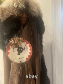 Native American Navajo Medicine Man Figure Handmade 30 inches Vintage