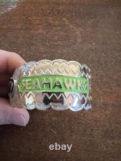 Native American Navajo Mens Bracelet NFL Seattle Seahawks Football Stunning # B