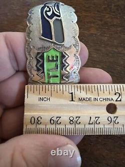 Native American Navajo Mens Bracelet NFL Seattle Seahawks Football Stunning # B
