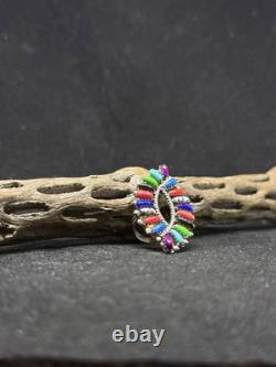 Native American Navajo Multi-Color / multistone Sterling Silver Ring Size 7