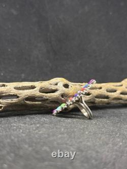 Native American Navajo Multi-Color / multistone Sterling Silver Ring Size 7