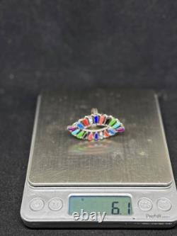 Native American Navajo Multi-Color / multistone Sterling Silver Ring Size 7