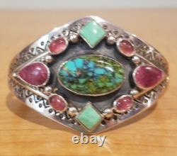 Native American / Navajo. NewithVintage (1994) Sterling Multi-Stone Bracelet