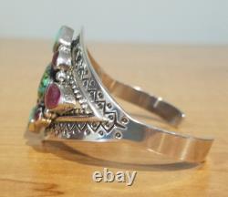 Native American / Navajo. NewithVintage (1994) Sterling Multi-Stone Bracelet