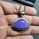 Native American Navajo P Sanchez Sterling Silver & Charoite Pendant 23in Chain