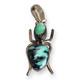 Native American Navajo Paul Livingston Turquoise Sterling Silver Bug Pendant