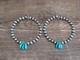 Native American Navajo Pearl & Turquoise Dangle Earrings By Jake