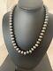 Native American Navajo Pearls 10 Mm Sterling Silver Bead Necklace 18 00379